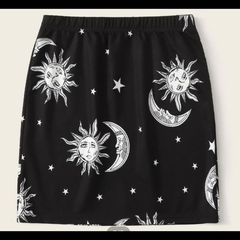 SUN AND MOON PENCIL SKIRT